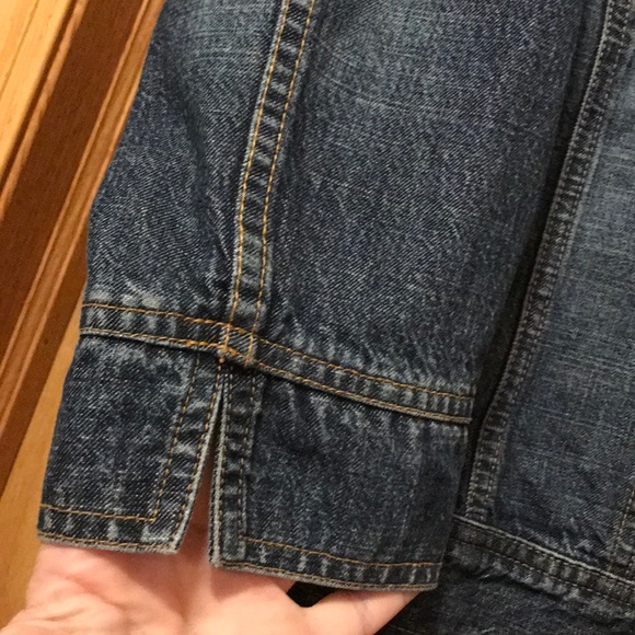 Vintage barn jean jacket macrame bead trim silver heart buttons 3/4 sleeve EUC - Picture 4 of 11